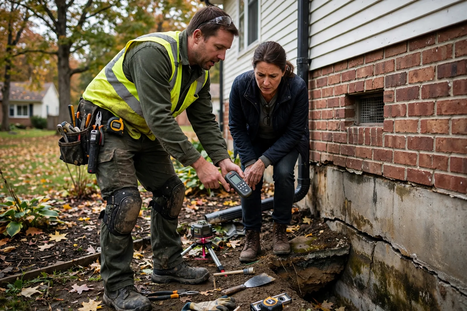 Foundation repair coordinator returning a homeowner call about basement cracks